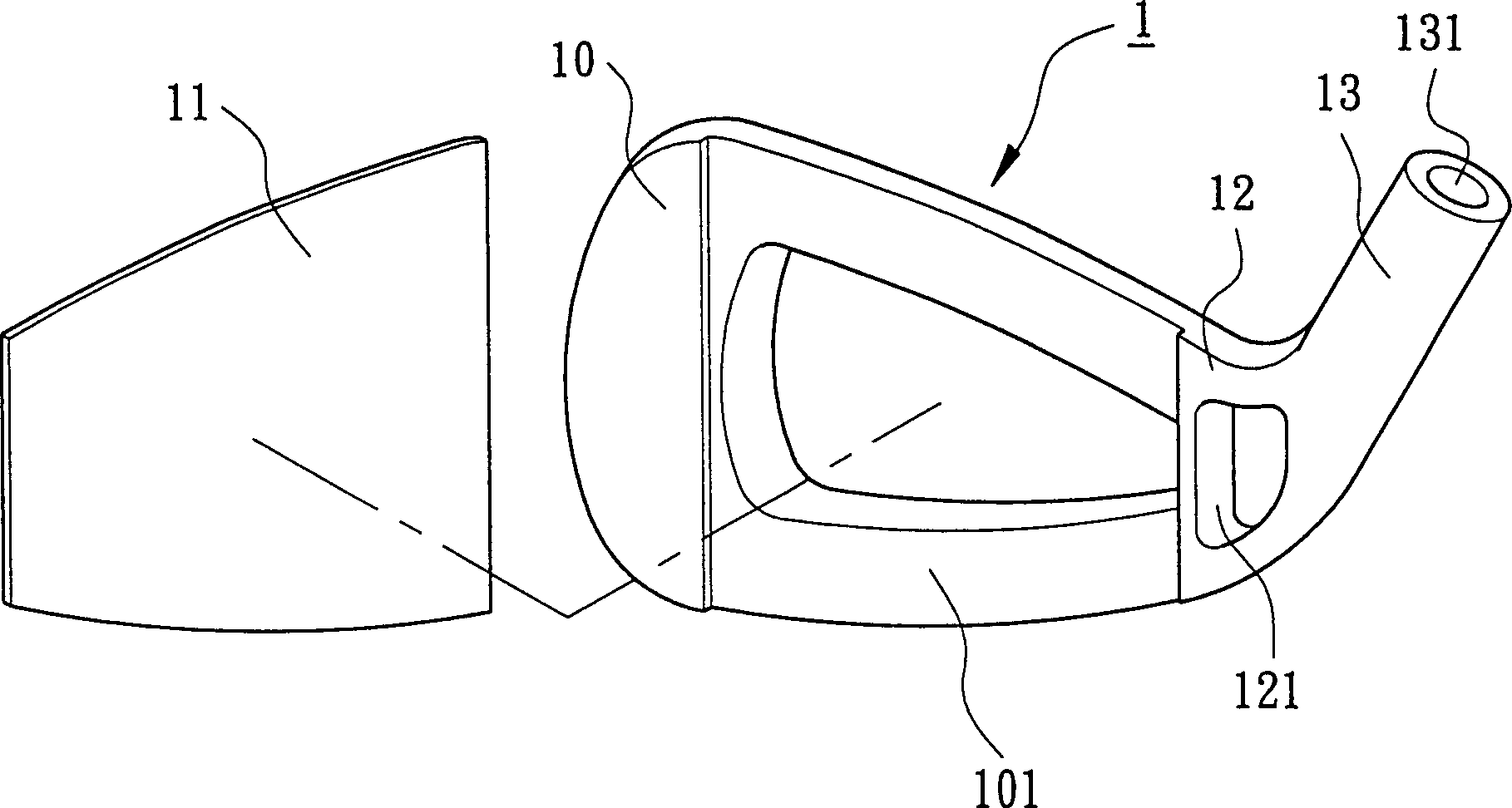 Golf head with its joint part forms a slug hole