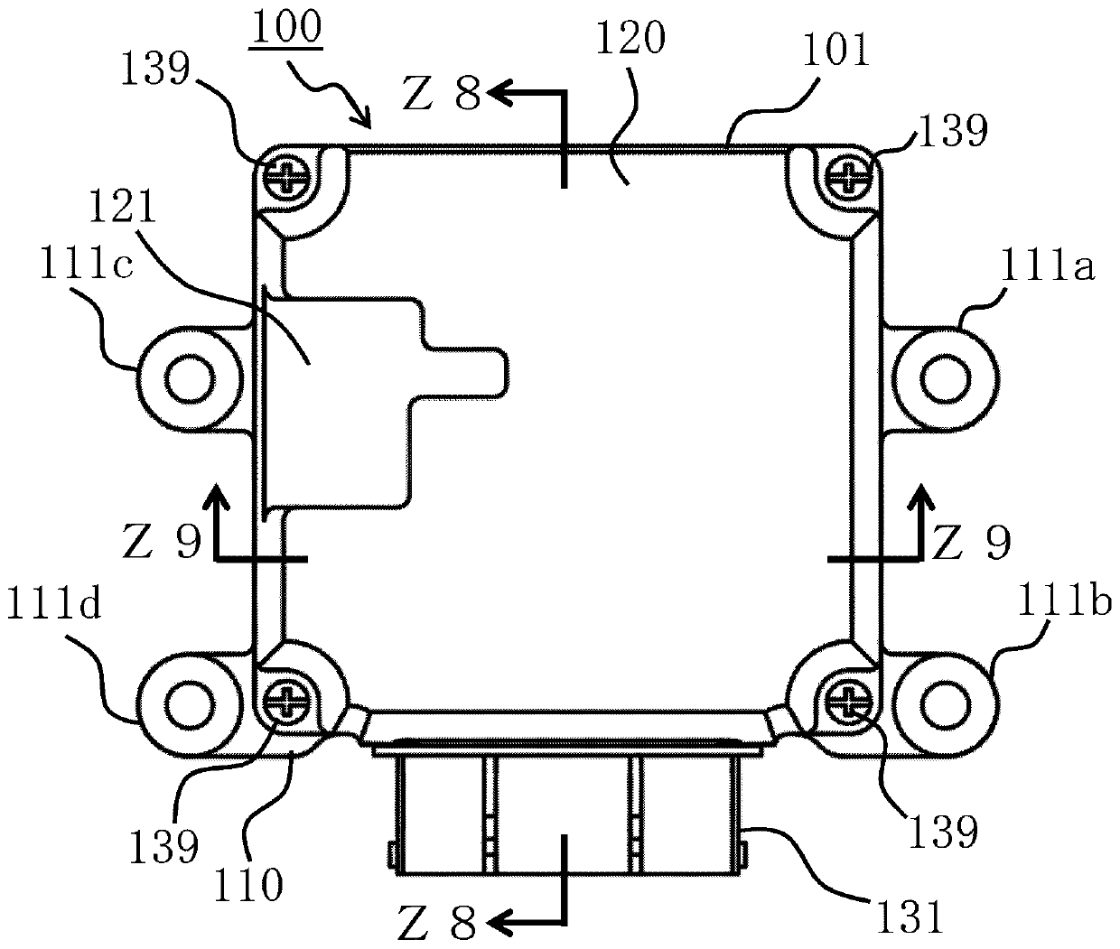 Waterproof electronic equipment unit