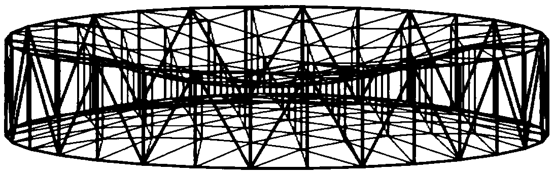 A method and a device for determining a cable net structure of an annular mesh reflector