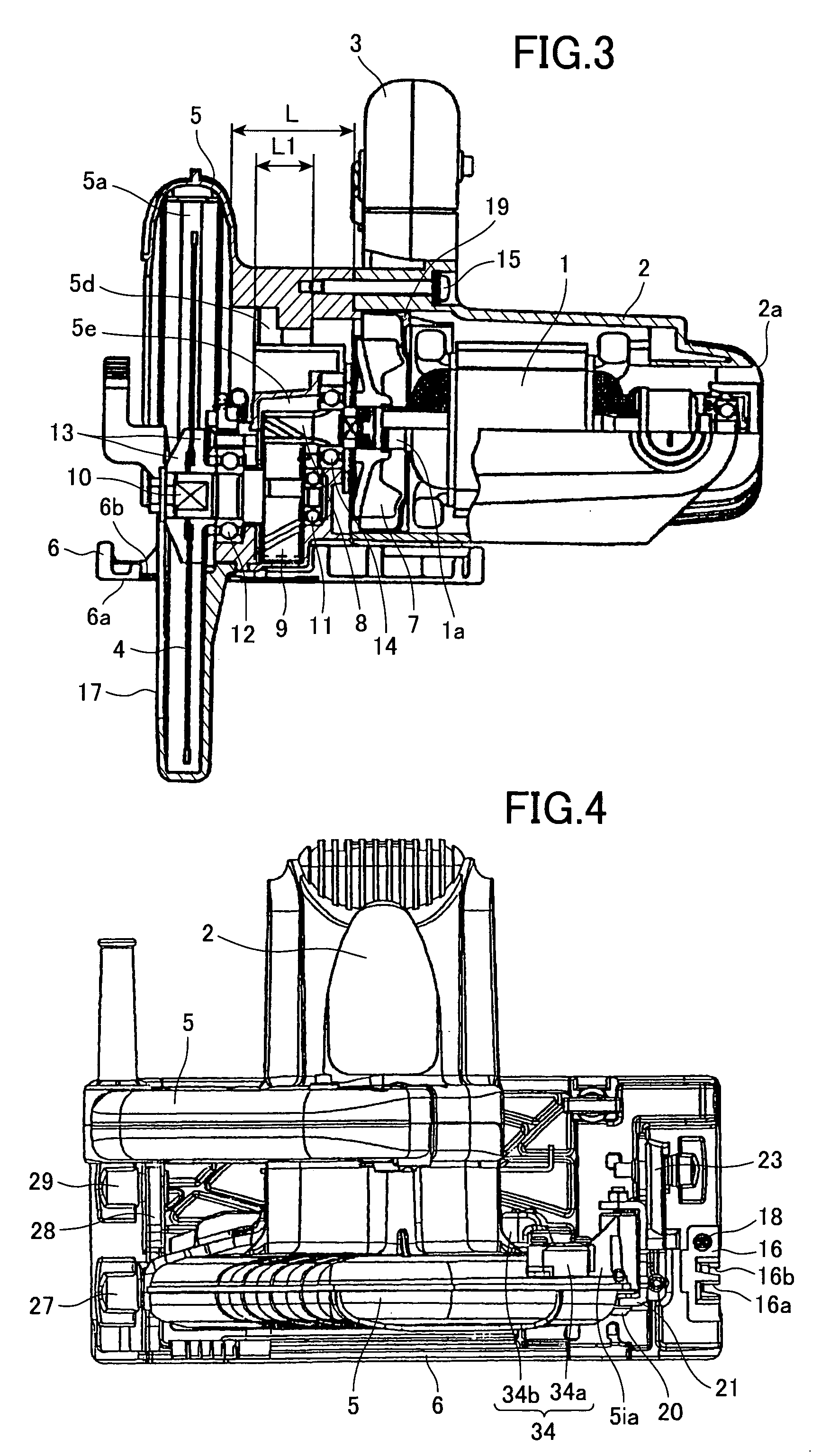 Portable electric cutting device with blower mechanism