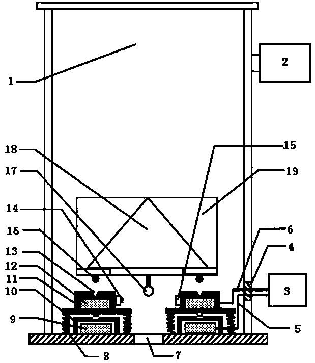 Catapulting type absolute gravimeter faller prism upward-throwing control device and gravity test method