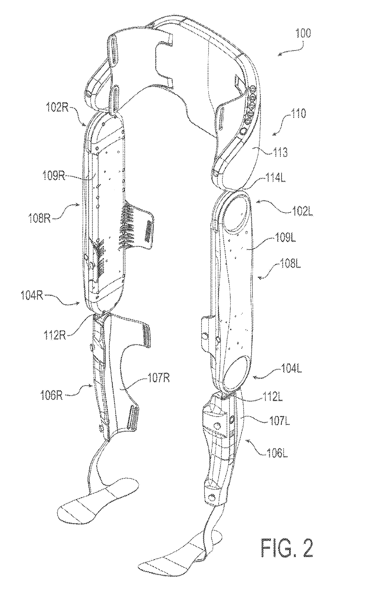 Safety monitoring and control system and methods for a legged mobility exoskeleton device