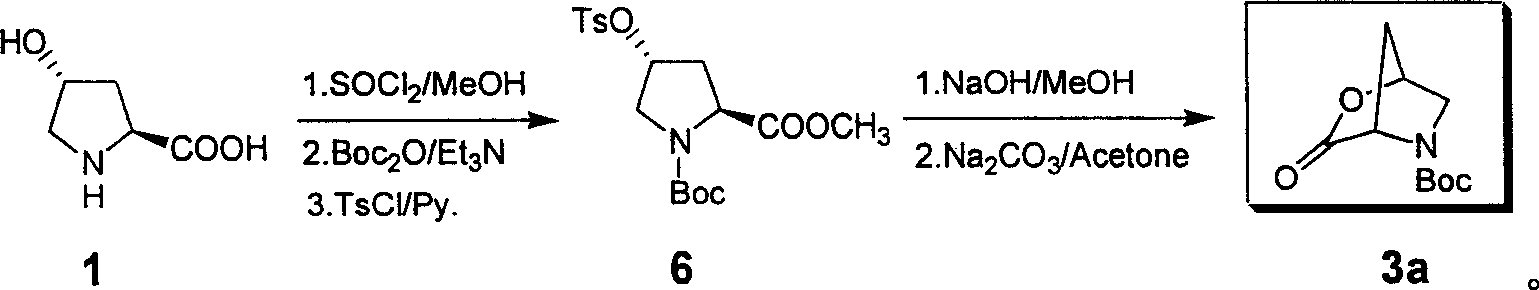 Industrial preparing process of N-tert-butoxy carbonyl-5-aza-2-oxa-3-one-dicyclo-[2,2,1] heptance in one cauldron