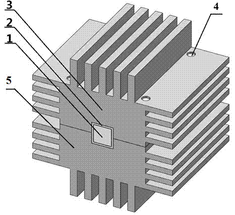 Indium seal method for tight connection between laser crystal and red copper heat sink