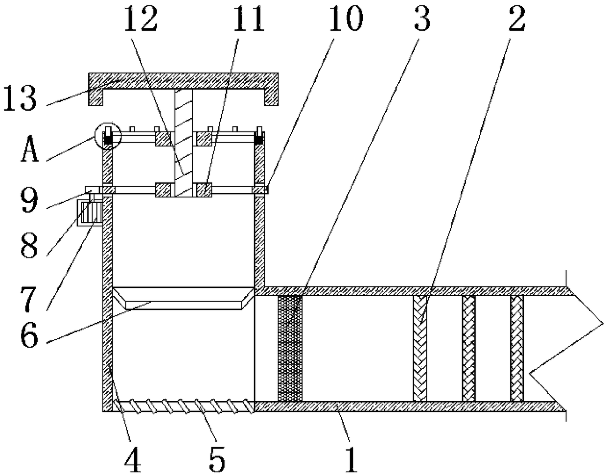 A warehouse ventilation device with a filtering function for transport ships