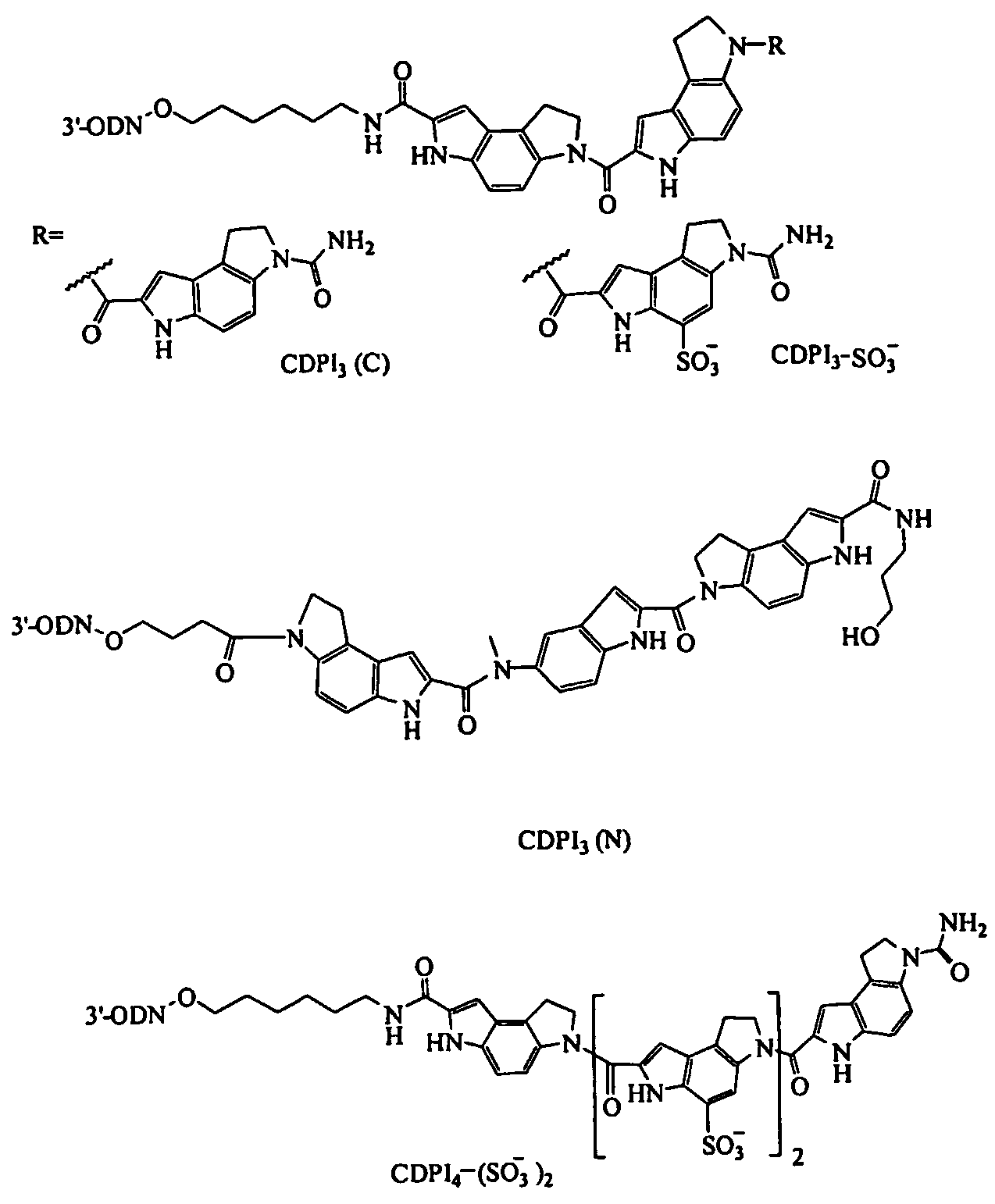 Negatively charged minor groove binders