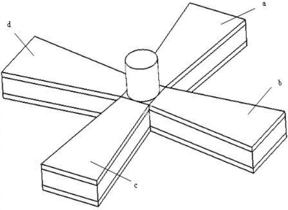 Magnetic force effect-based parallel composite beam piezoelectric-electromagnetic energy capture device