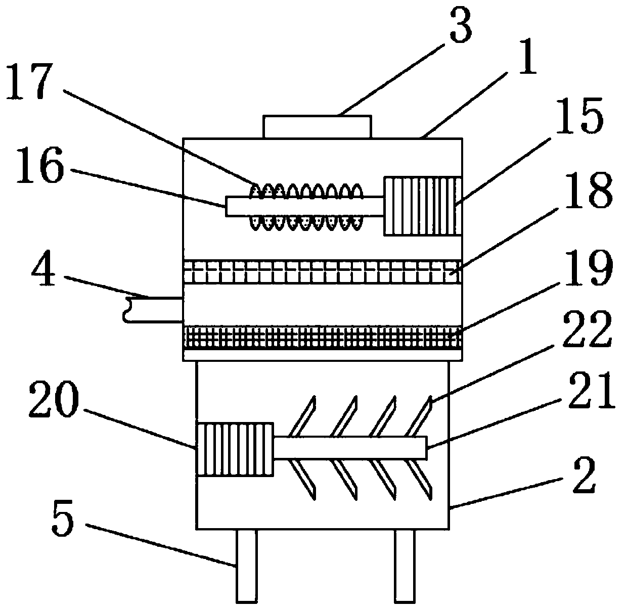 A kind of luggage production waste treatment device for preventing secondary pollution