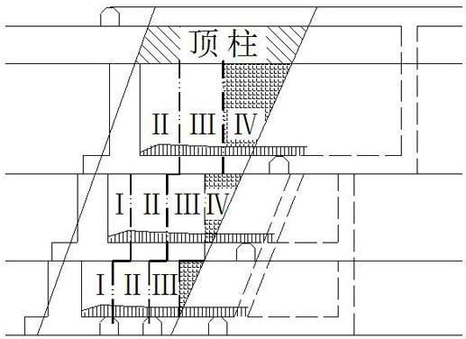 Stoping technical method for controlling hanging wall surrounding rock ground pressure by adopting stope room retention blasted pile