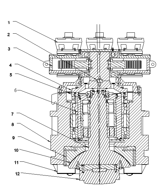 Spherical swing device for large rotary forging press