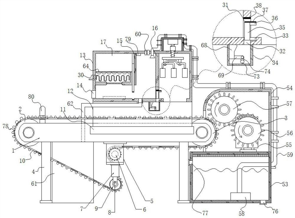 Detection device for detecting terrace corrosion of industrial base panel