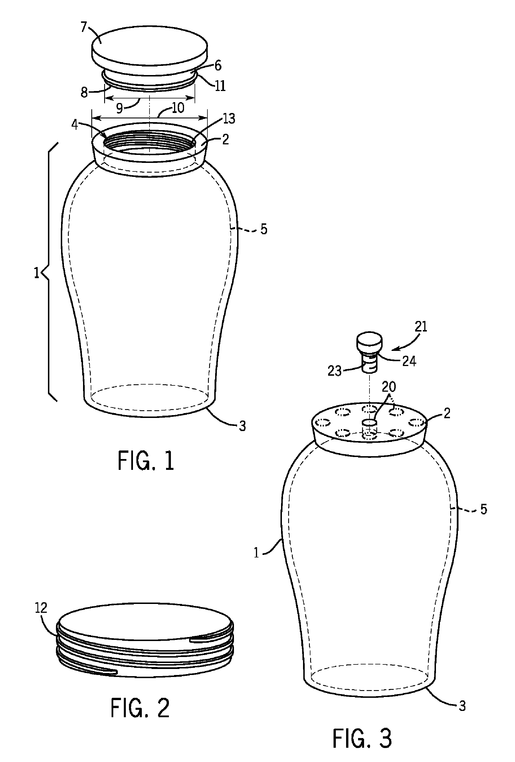 Urn with novel securing device