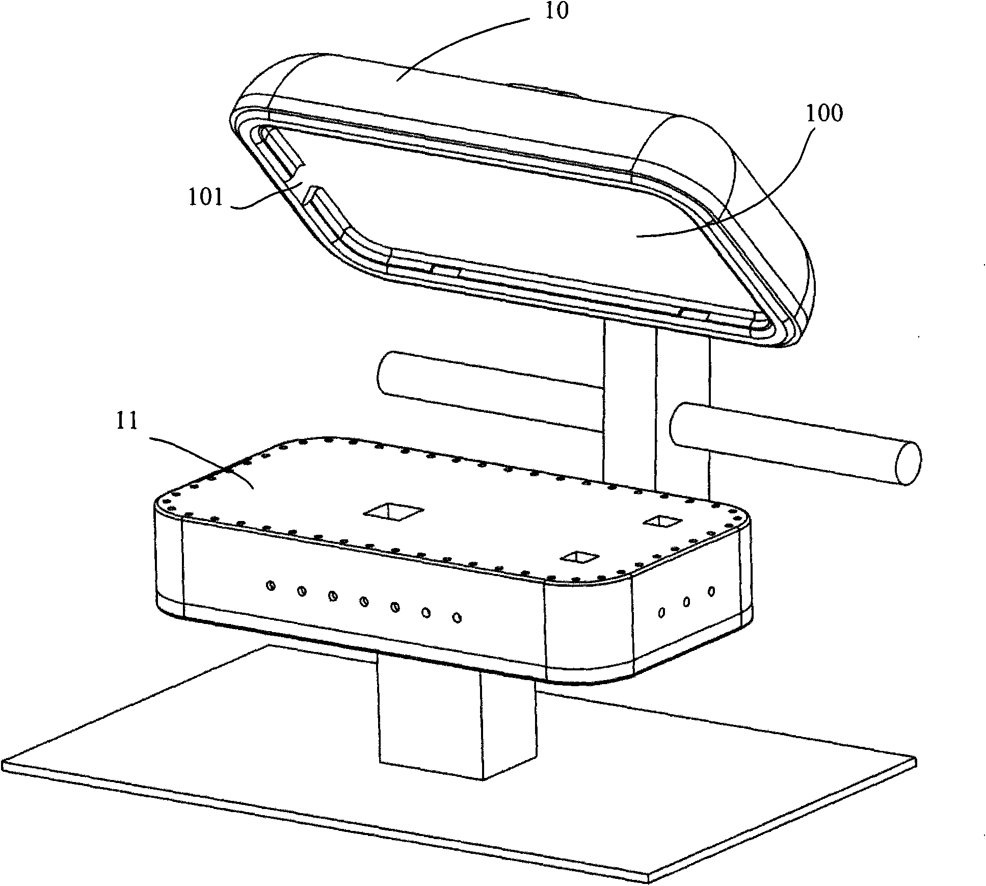 Hot press molding process, molding system and mould group thereof