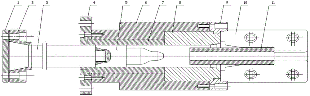 Machining process and machining die of shaft tube hollow tube