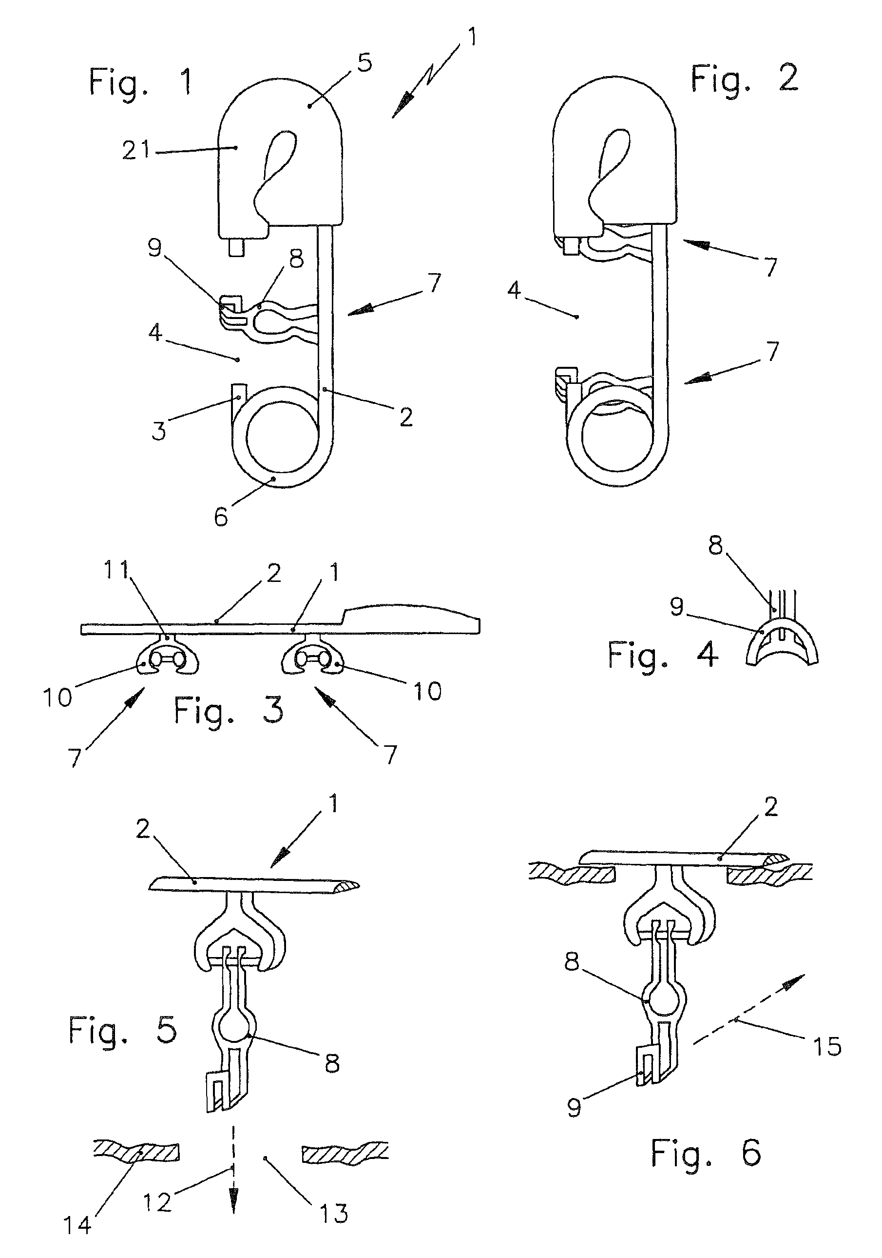 Closure for joining at least two pieces of material