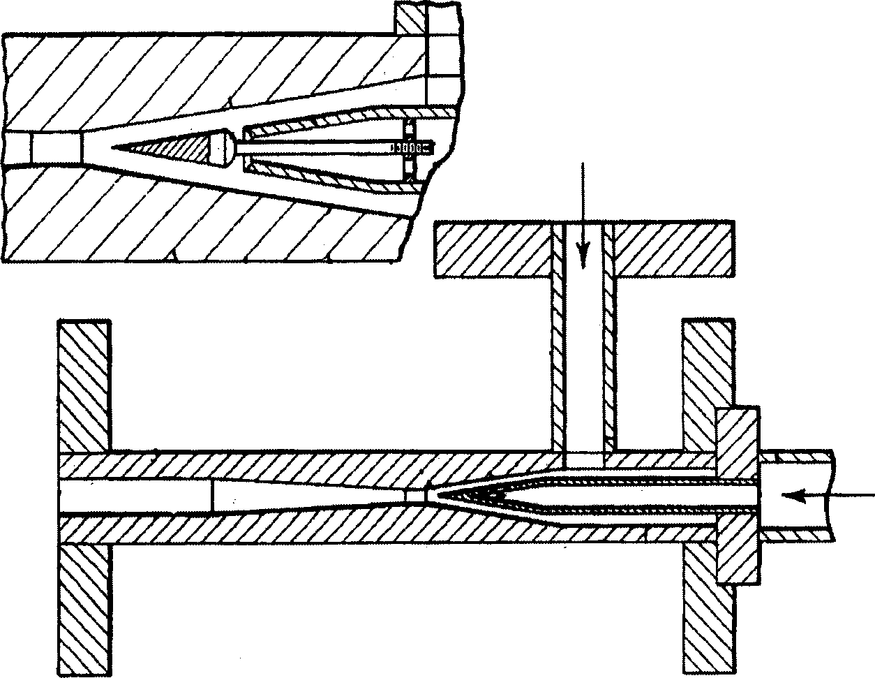 Liquid film colliding type jet reactor