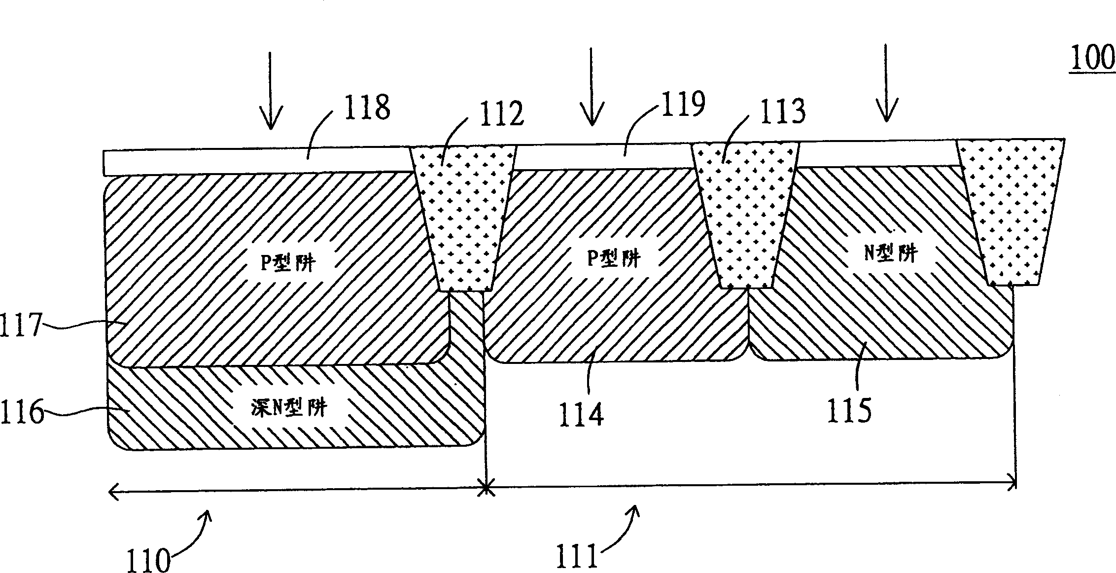 Process for manufacturing integrated circuit on a substrate