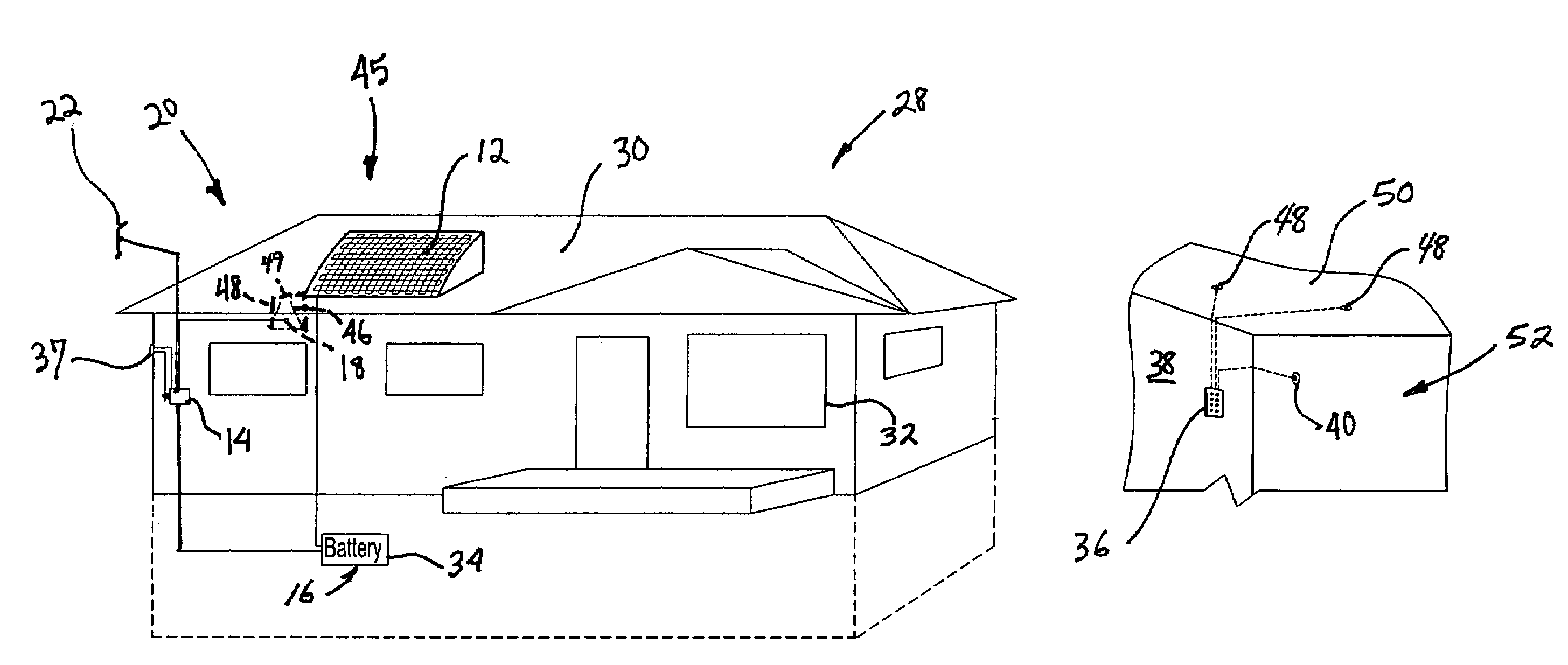 System for providing pathway indications through unlit areas