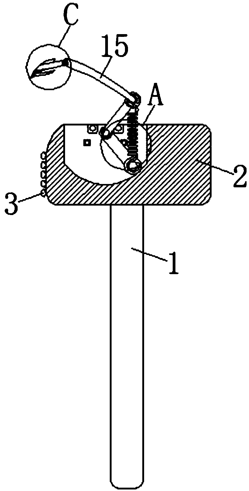 Glutinous rice cake hammer with stirring mechanism