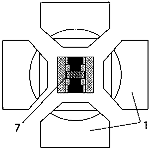 Hinged cubic press first-stage pressure increasing device