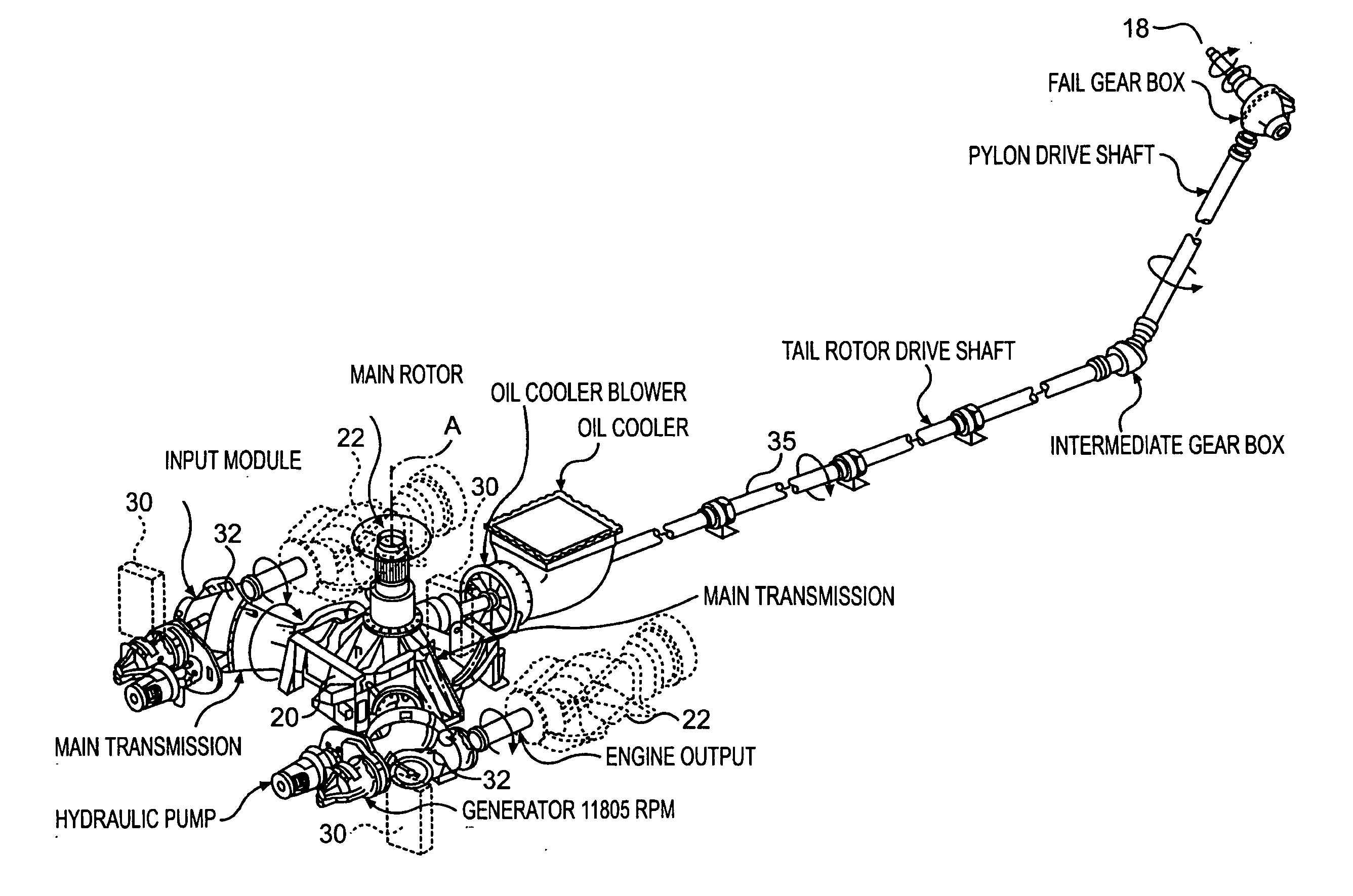 Gearbox mounted force generator