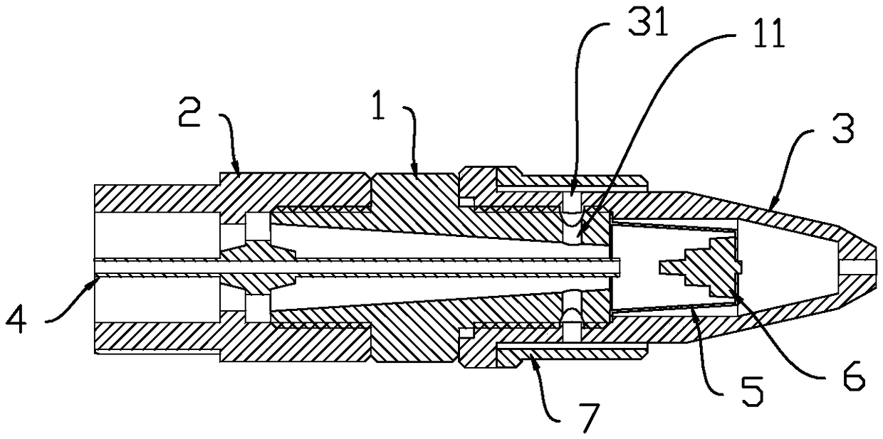 Airflow constraint type fine oil mist nozzle device