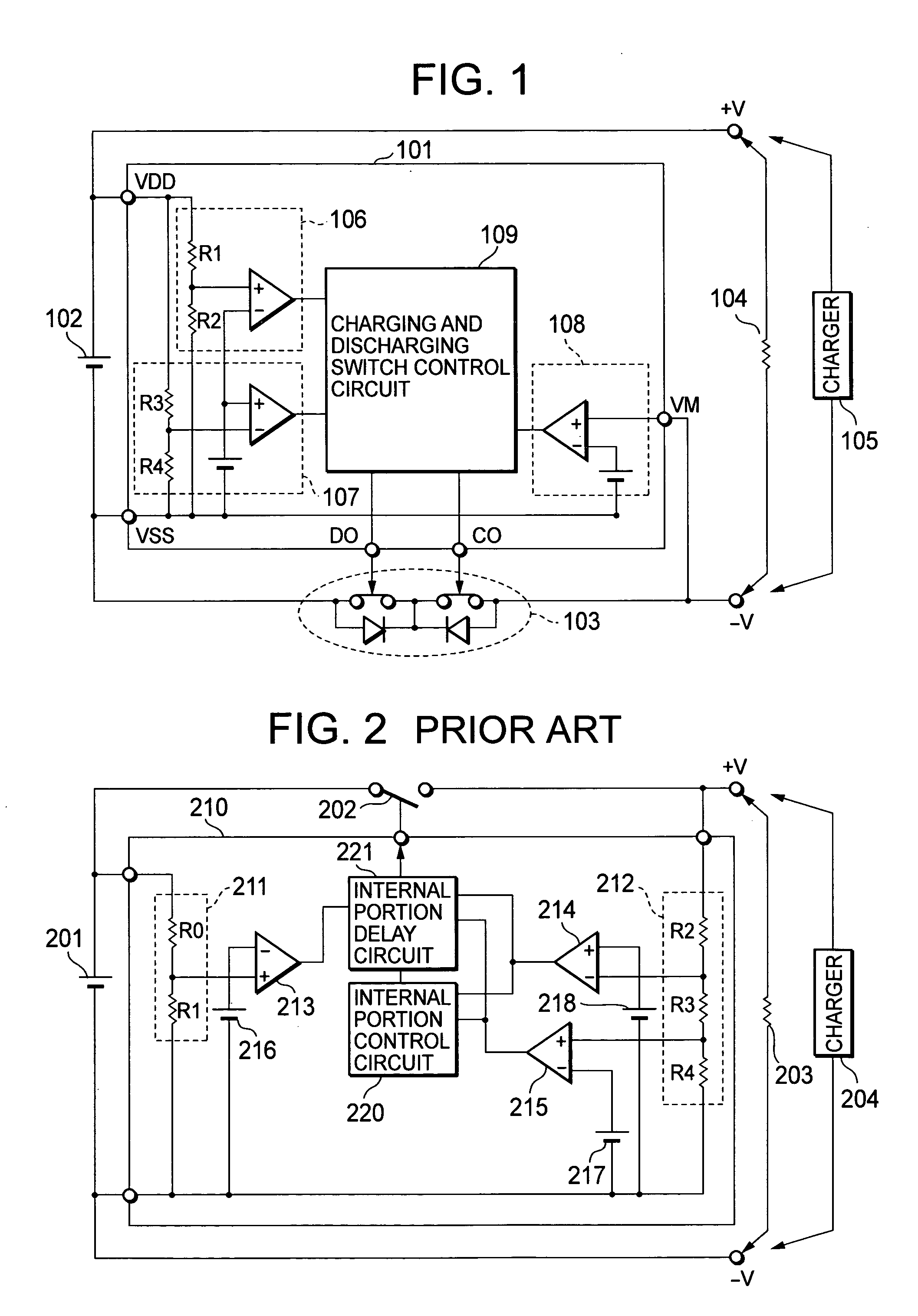 Charging and discharging control circuit, and charging type power supply device