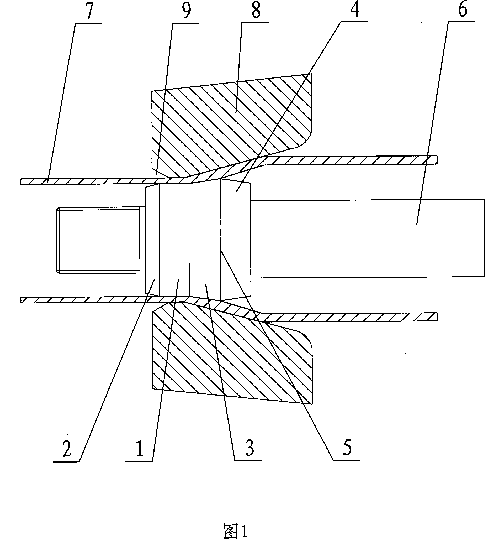 Stretching core head for hollow metal pipe