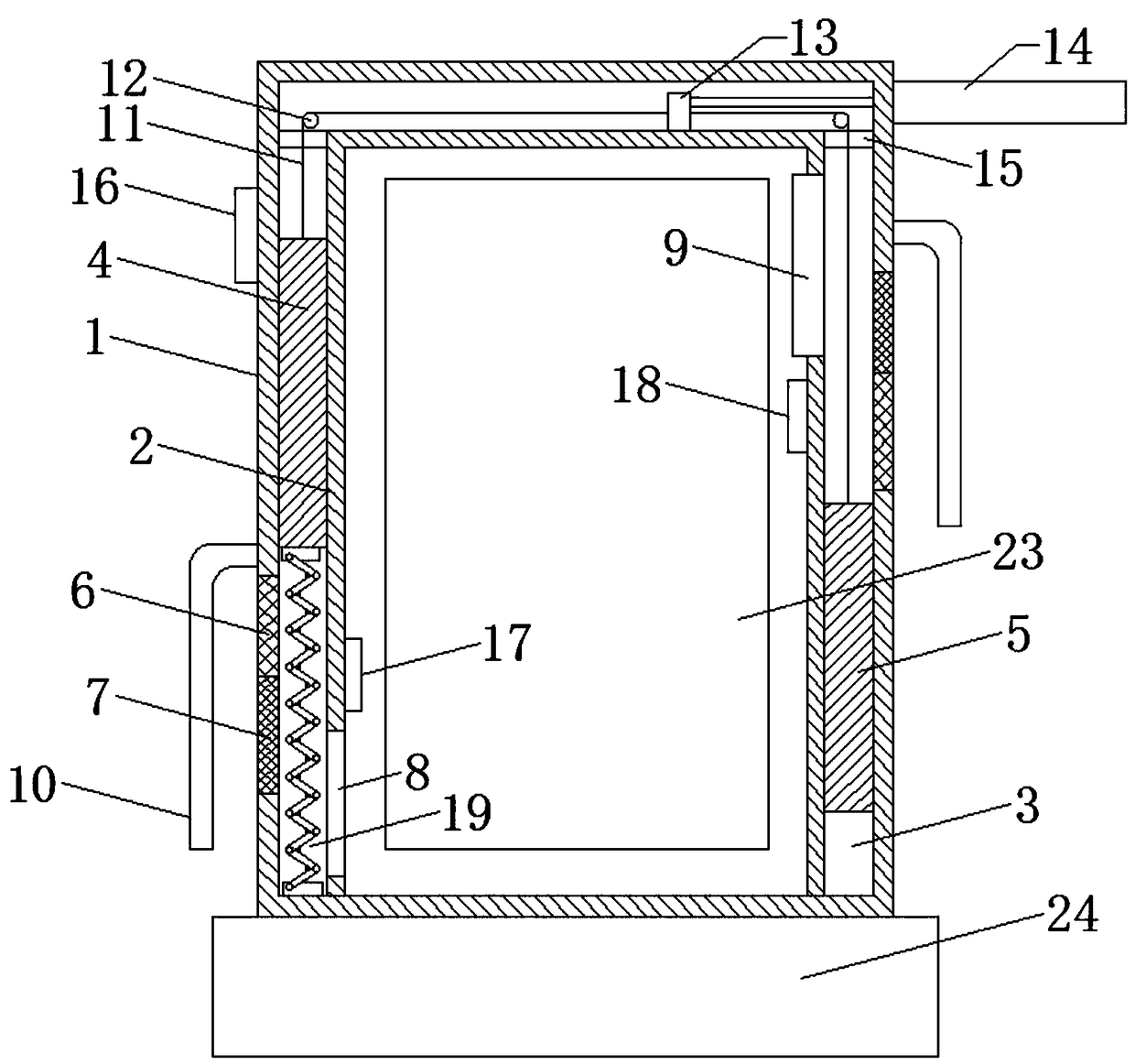 Control cabinet capable of automatically adjusting temperature for electronic information