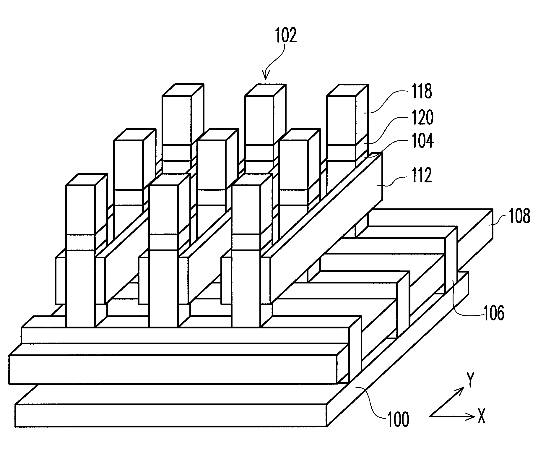 Dynamic random access memory cell and array having vertical channel transistor