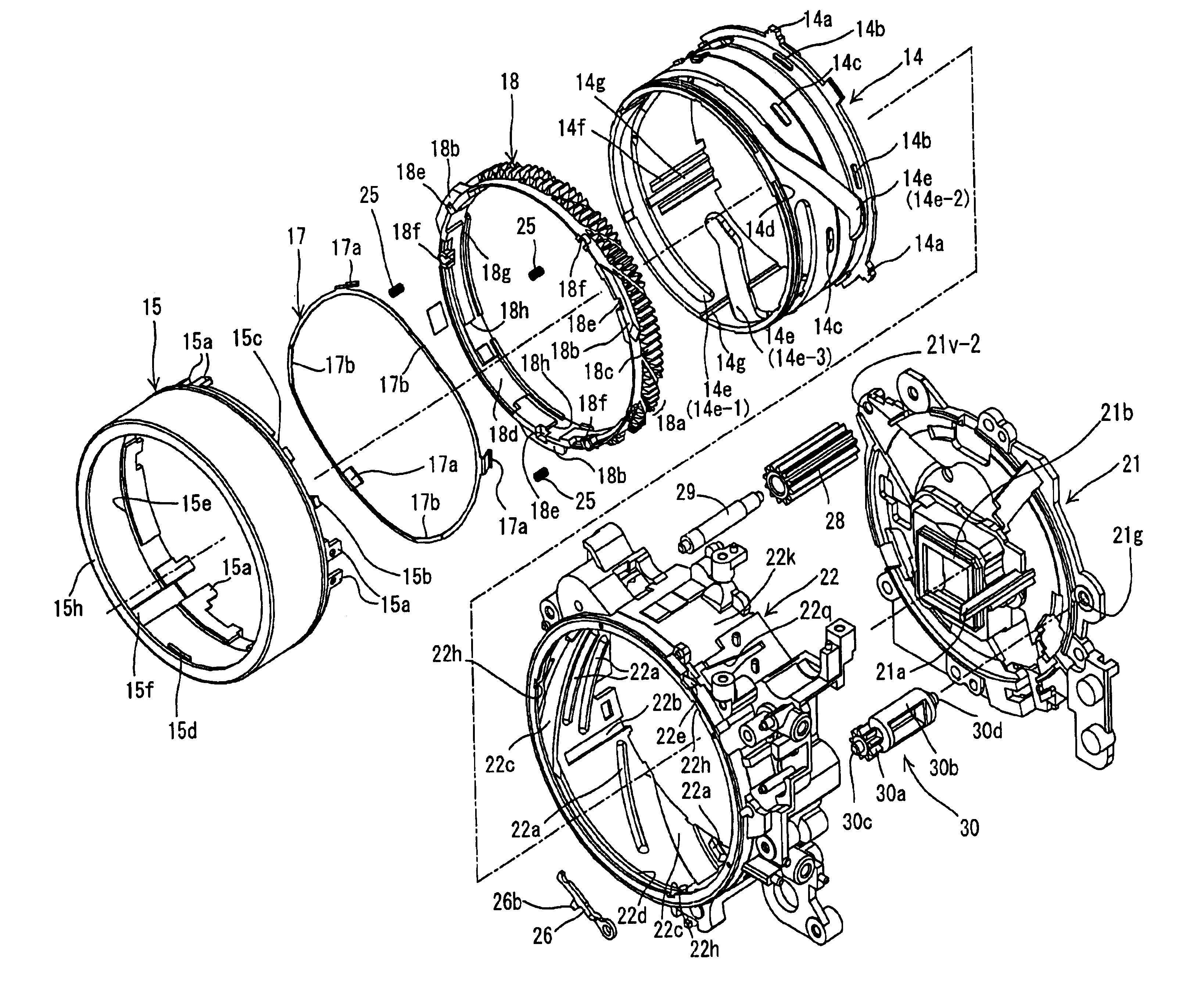 Lens barrel incorporating the rotation transfer mechanism