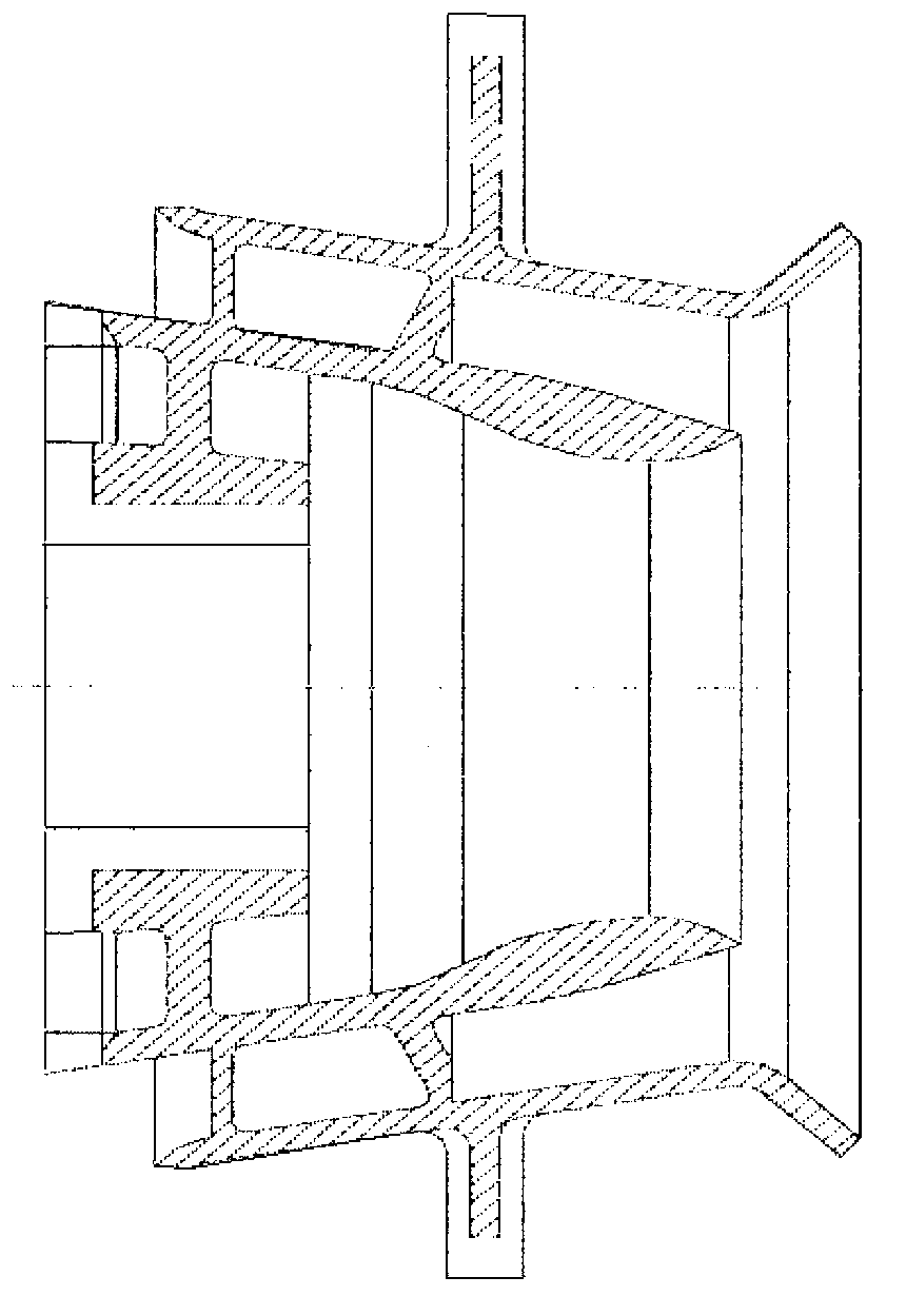 Molding method of three-layer-annular-wall two-layer-blade swirler precise casting