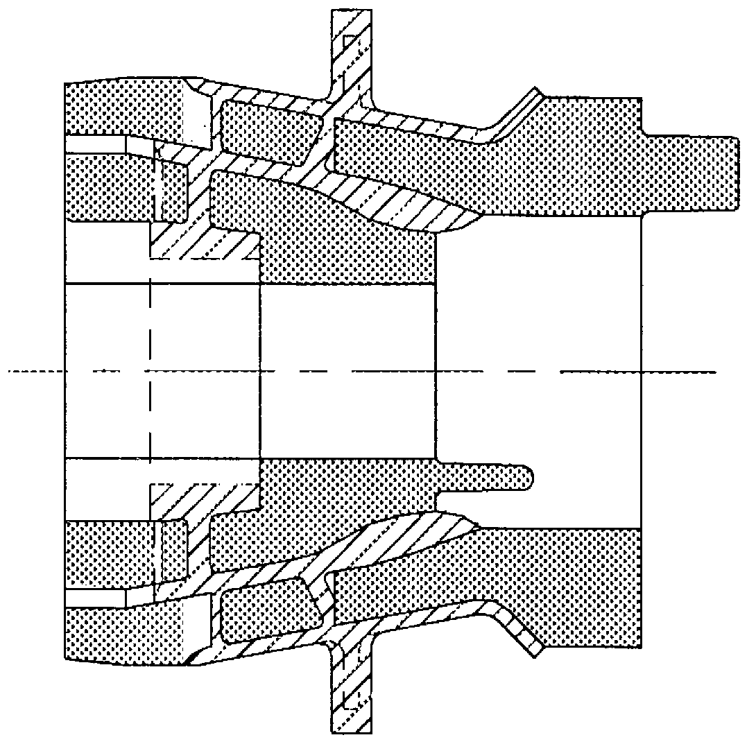 Molding method of three-layer-annular-wall two-layer-blade swirler precise casting