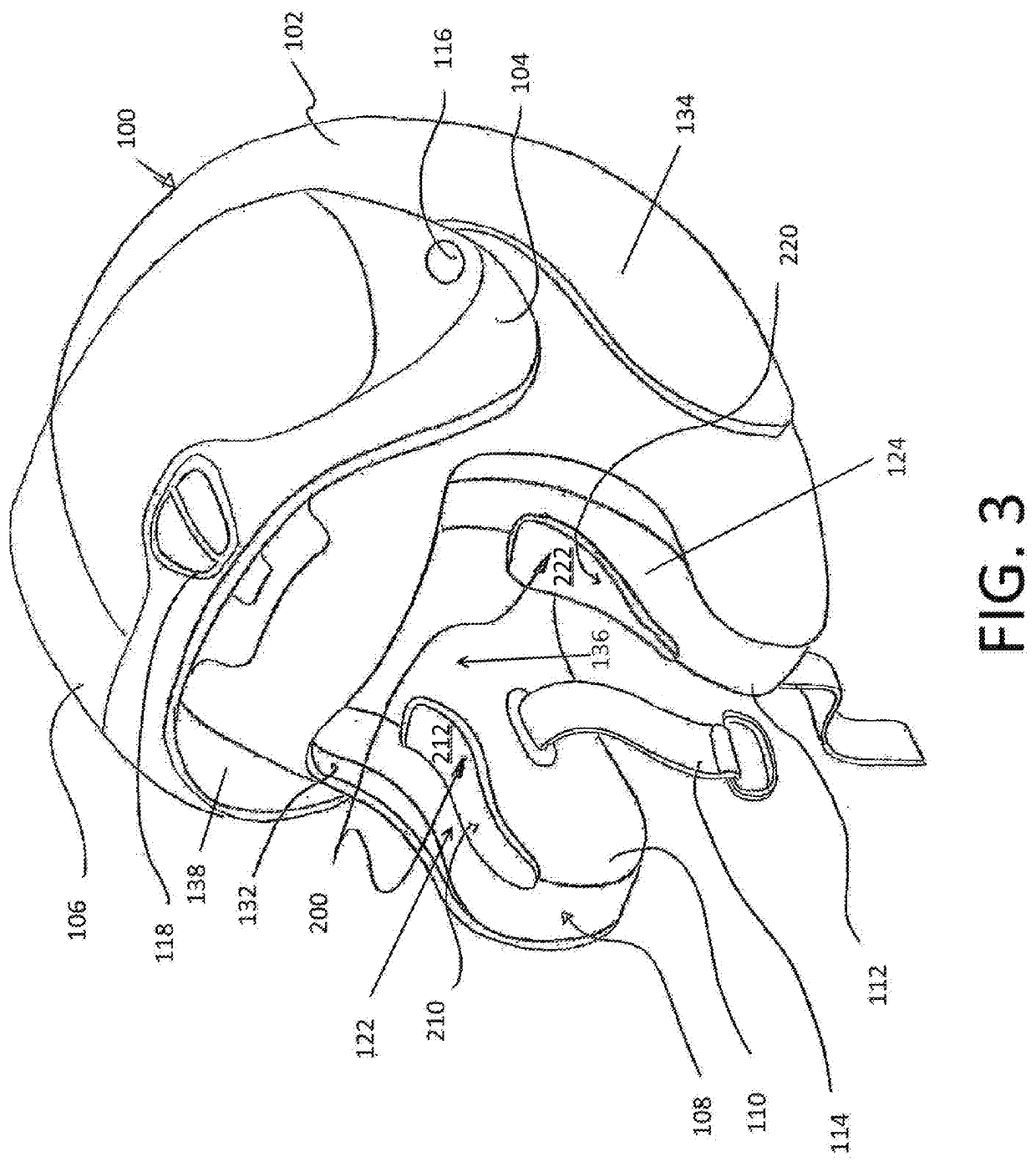 Helmet with cheek pads and method for the use thereof