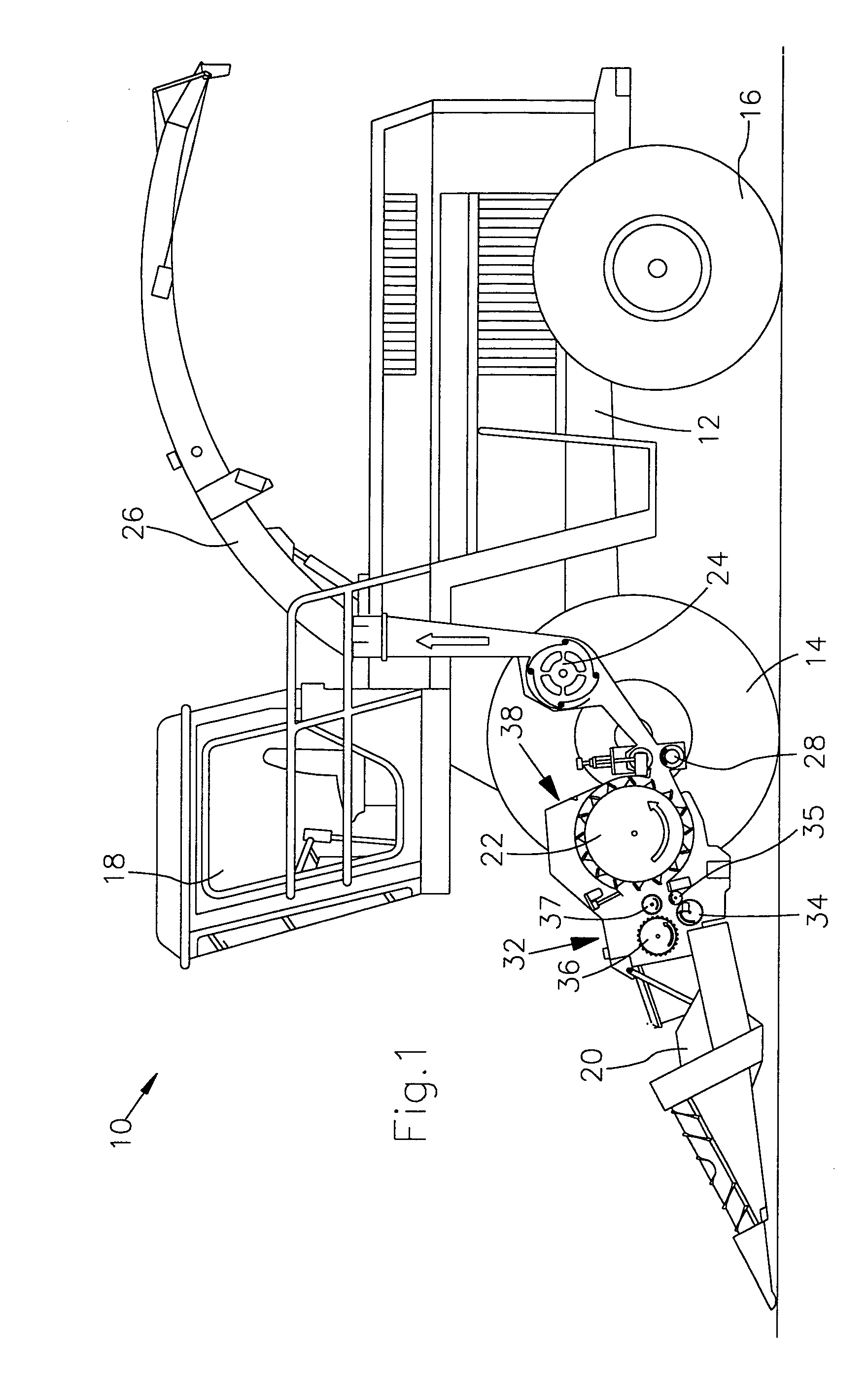 Feeding device for a field chopper