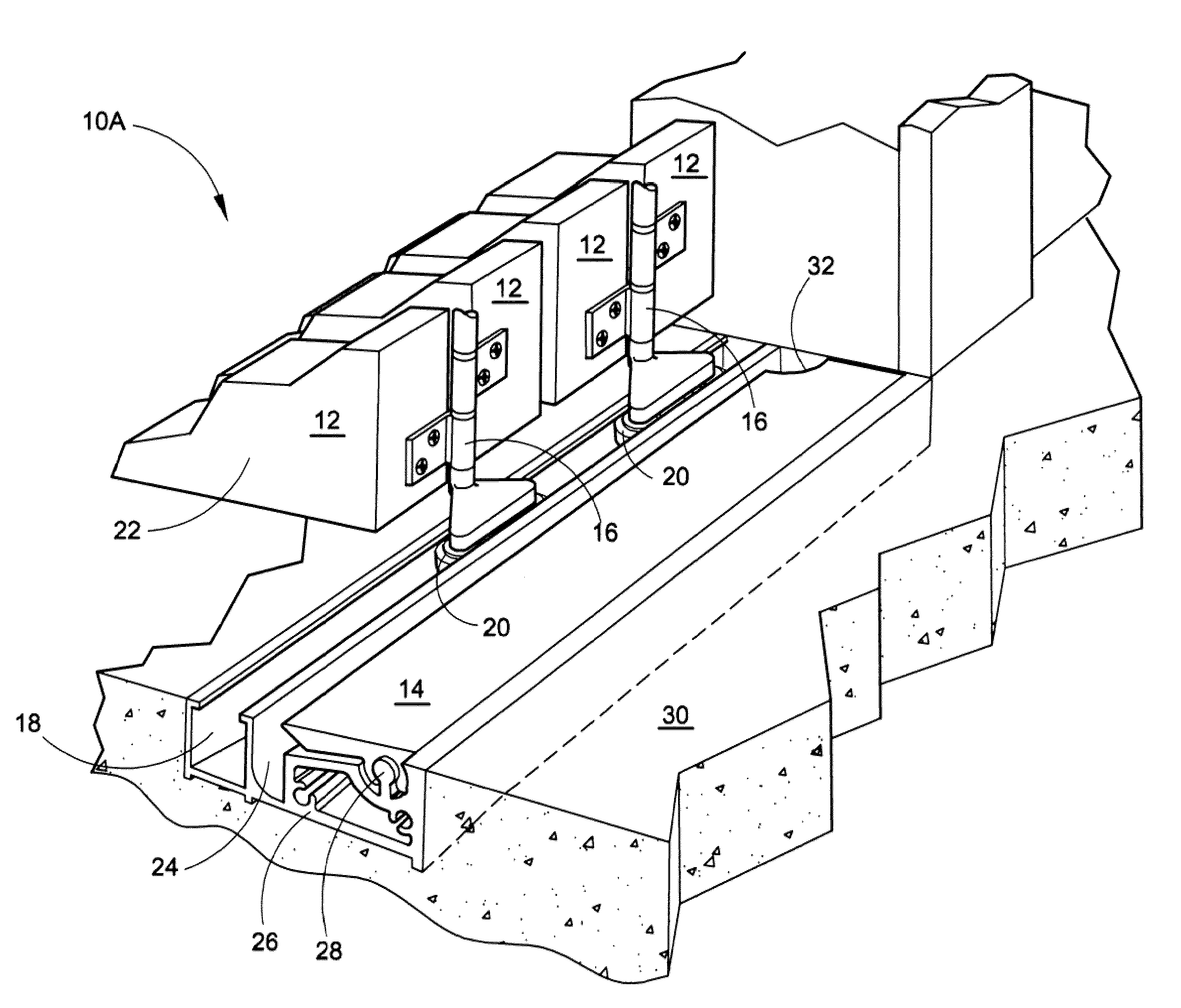 Zero step sill extruded flush threshold door seal system