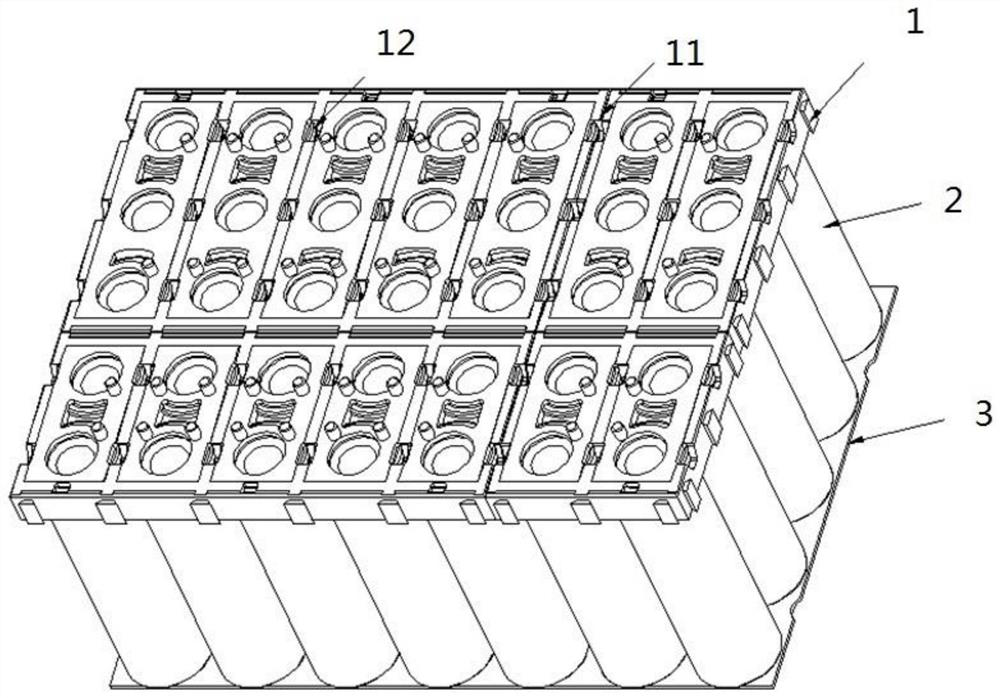 Gluing method of single-sided positive and negative welding battery module