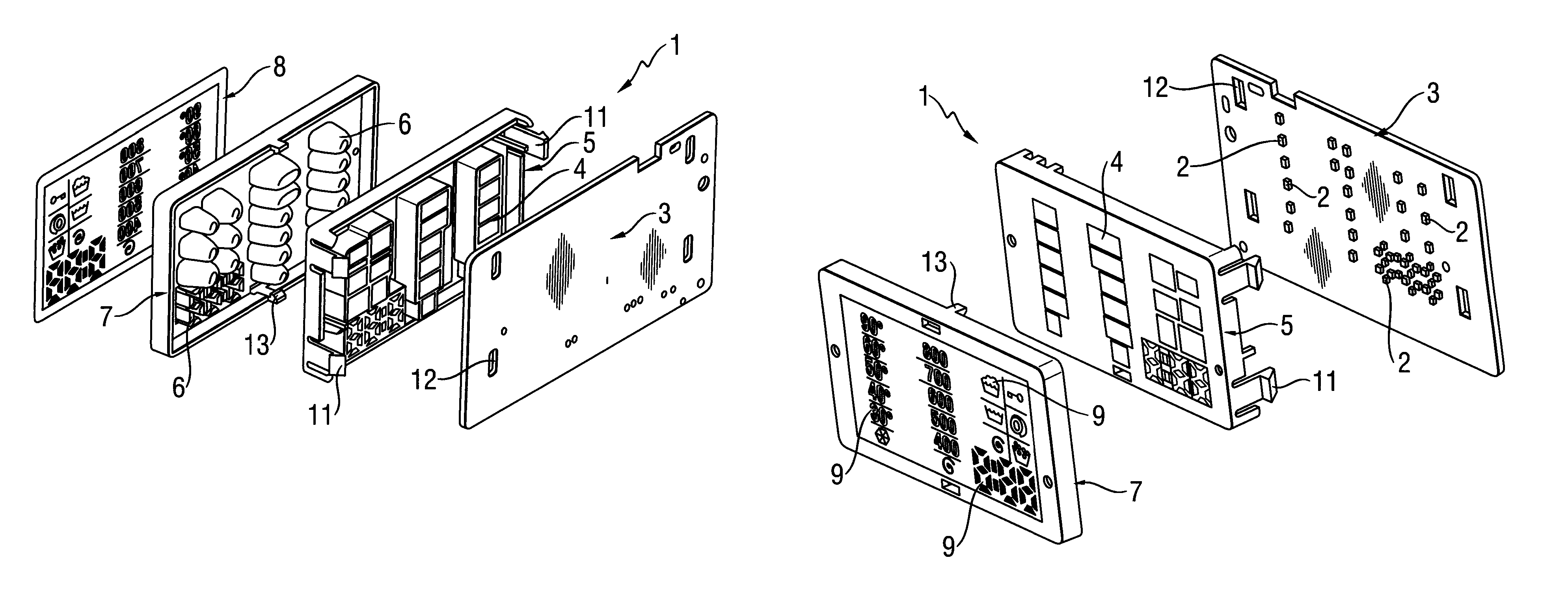 Light emitting diode display module set and washing device comprising the same