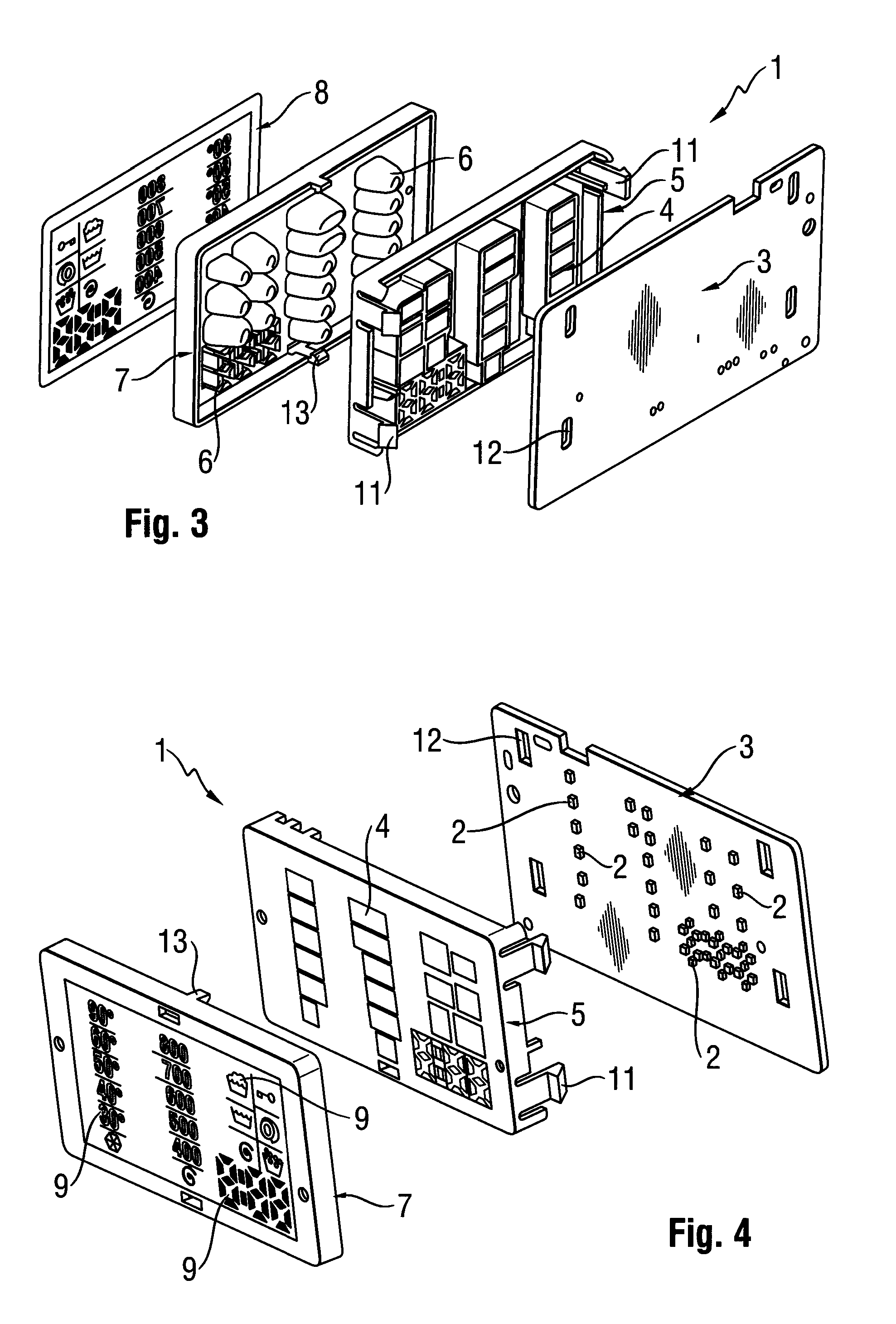 Light emitting diode display module set and washing device comprising the same