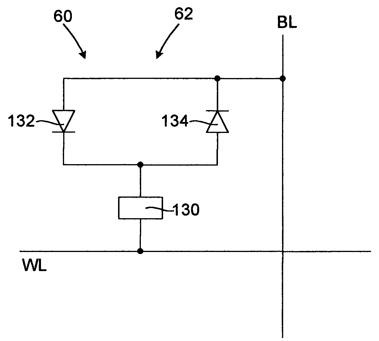 Diode array architecture for addressing nanoscale resistive memory arrays