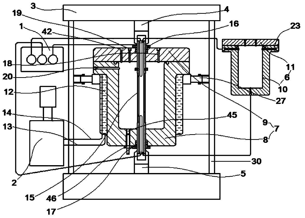 High temperature and high pressure corrosion hydrogen permeation testing device and method