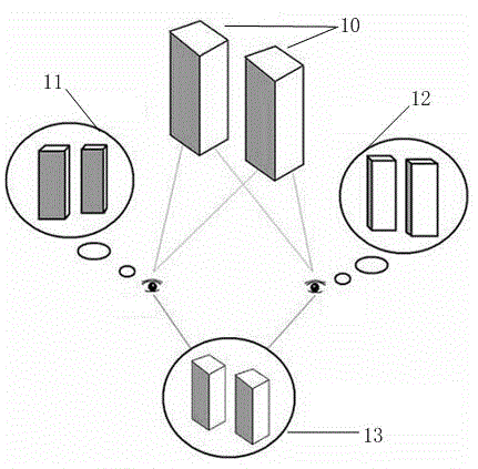 Three-dimensional naked eye suspension display system and method based on negative parallax