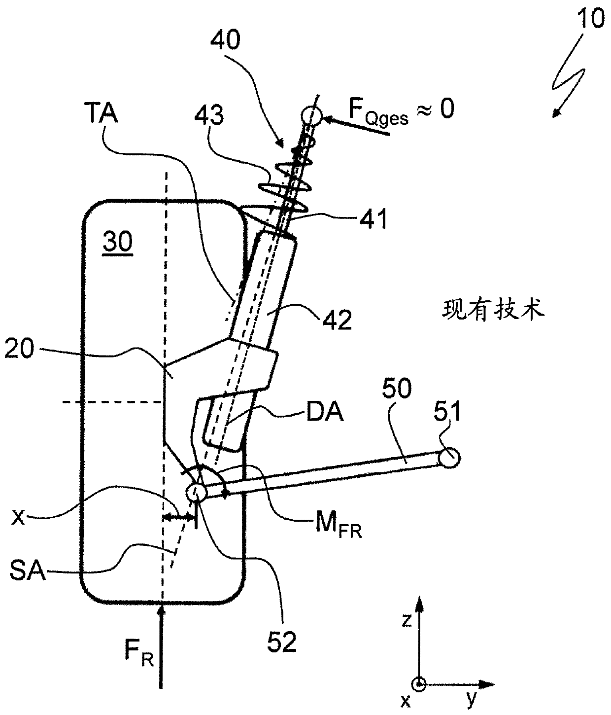 Axles for wheels of double-track motor vehicles and double-track motor vehicles having such axles