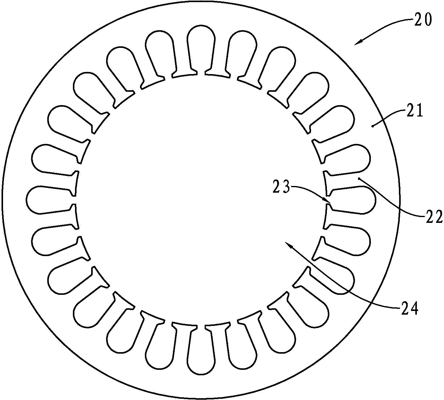 Stator punching piece, stator core and motor