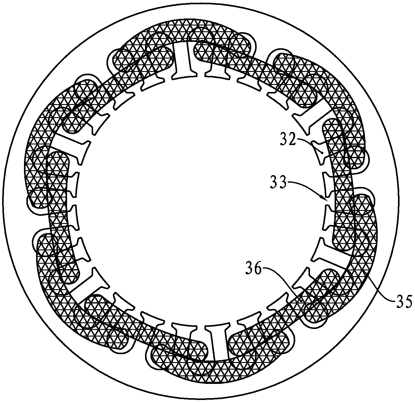 Stator punching piece, stator core and motor