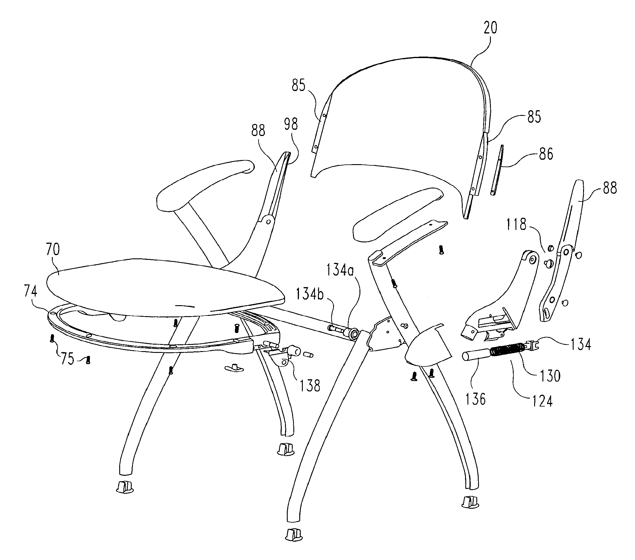 Nestable and stackable chair