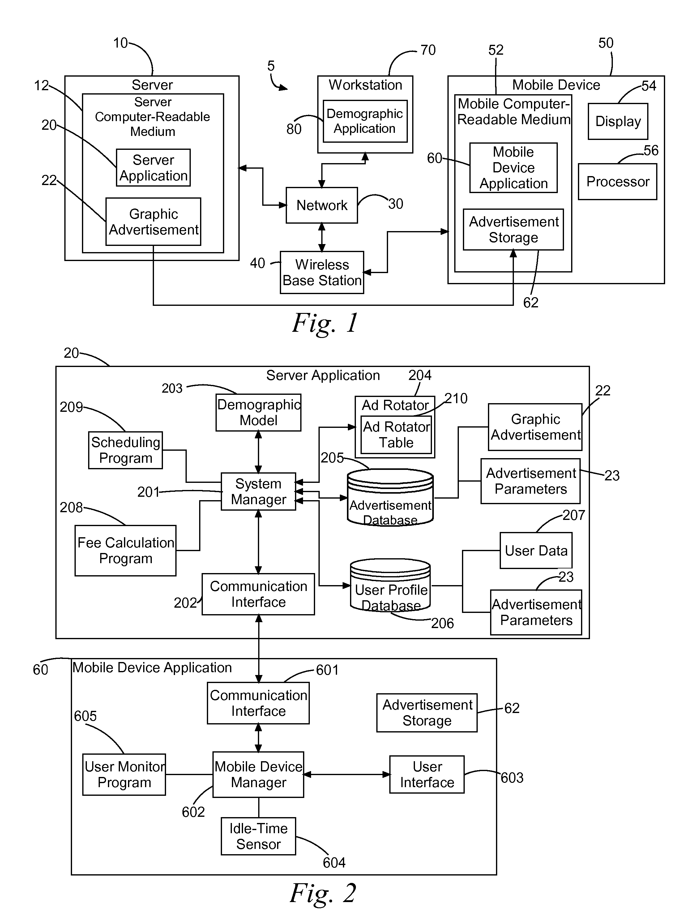 System and method for providing advertising on a mobile device