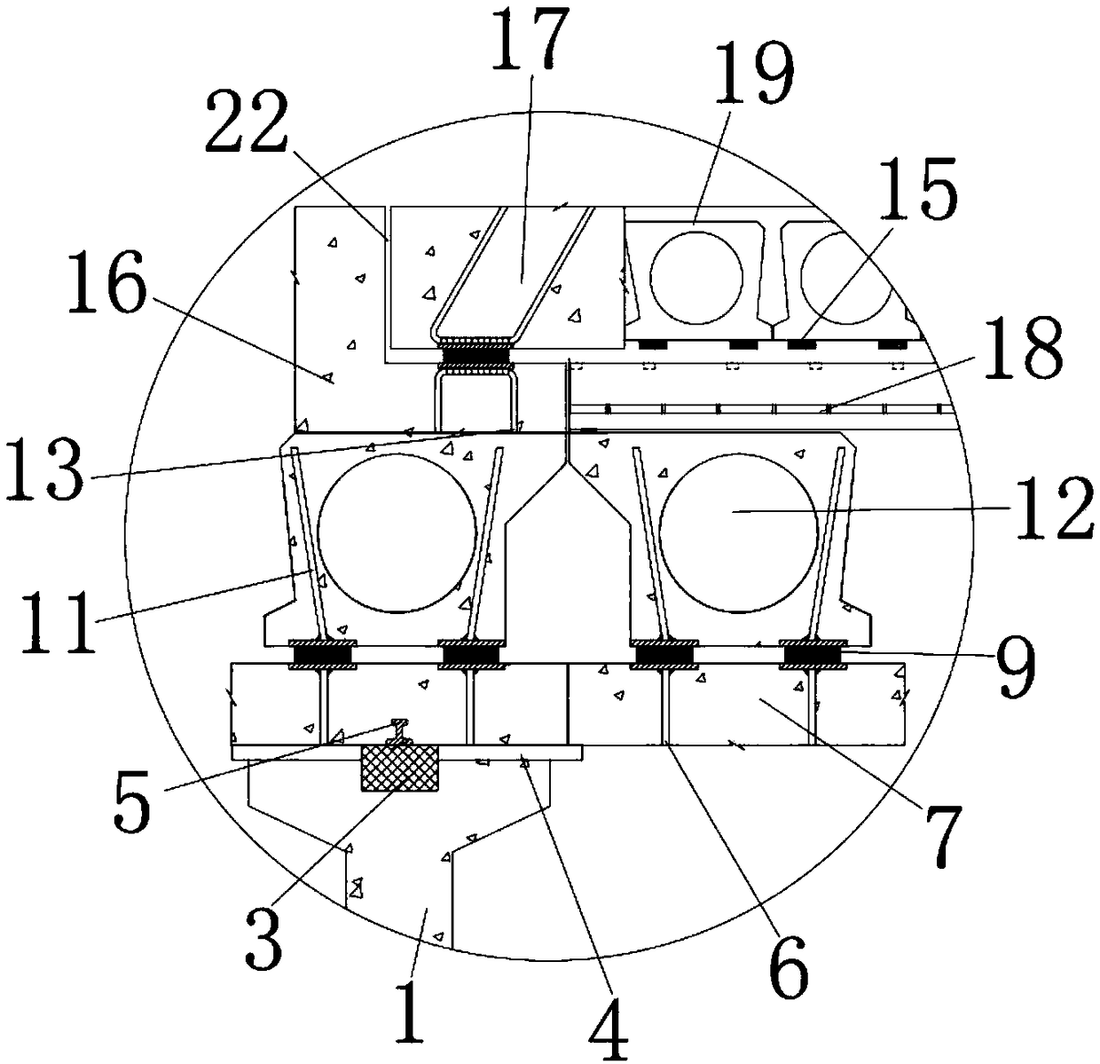 Concrete composite beam structure