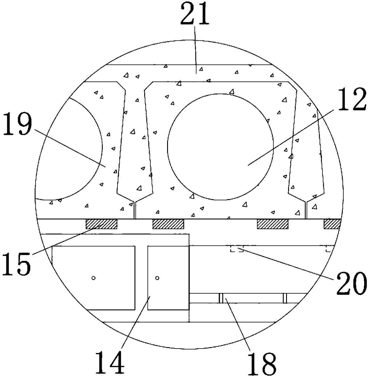 Concrete composite beam structure