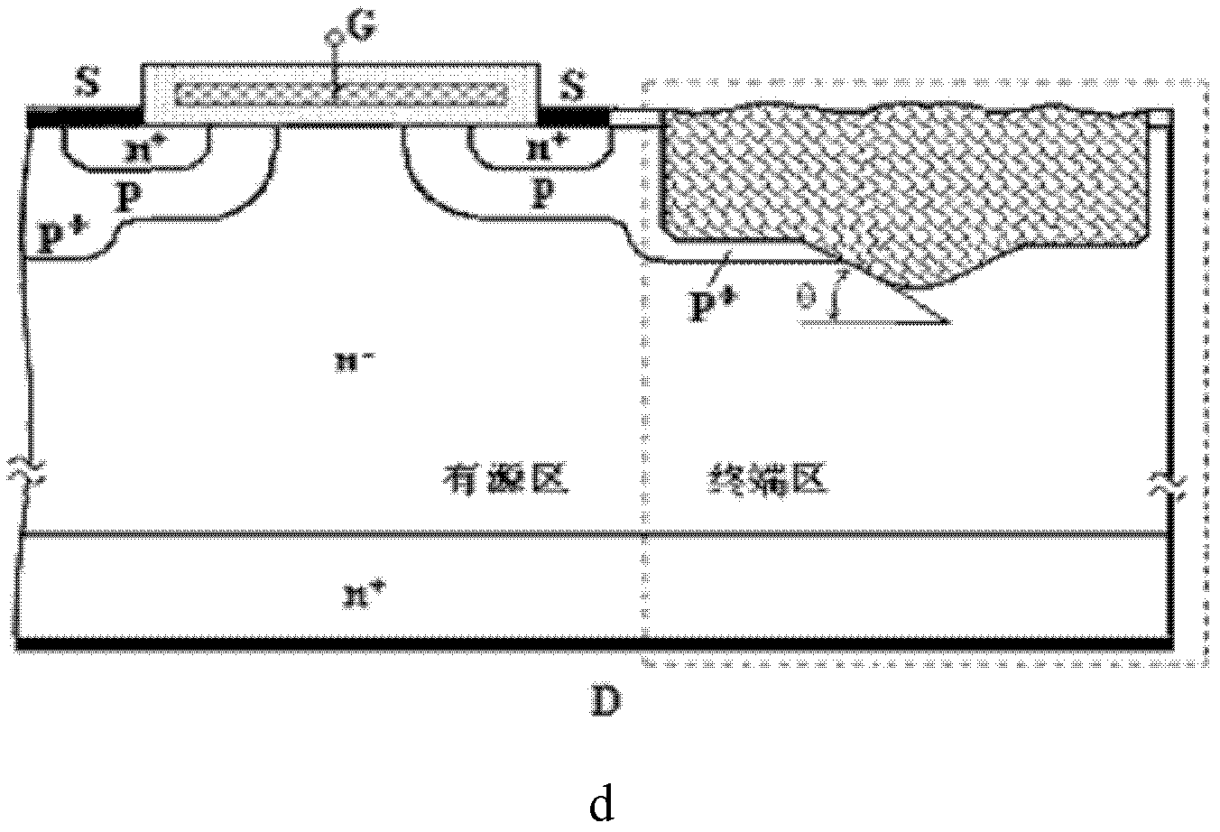 Shallow slot negative bevel terminal structure and preparation method thereof